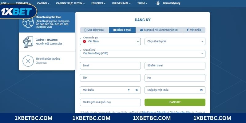 Đăng ký và tham gia trải nghiệm cực đã tại nhà cái 1XBET