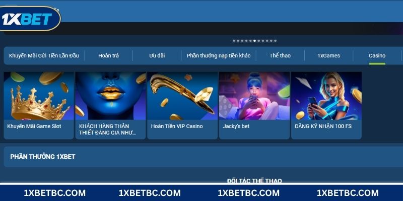 Chơi cá cược casino được nhận nhiều khuyến mãi 1XBET hấp dẫn