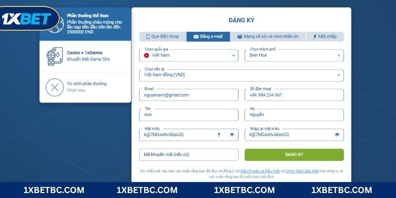 Lưu ý quan trọng giúp hội viên tạo tài khoản 1XBET thành công