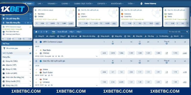 Chơi cá độ thể thao ngập tràn kèo cược mỗi ngày tại 1X BET